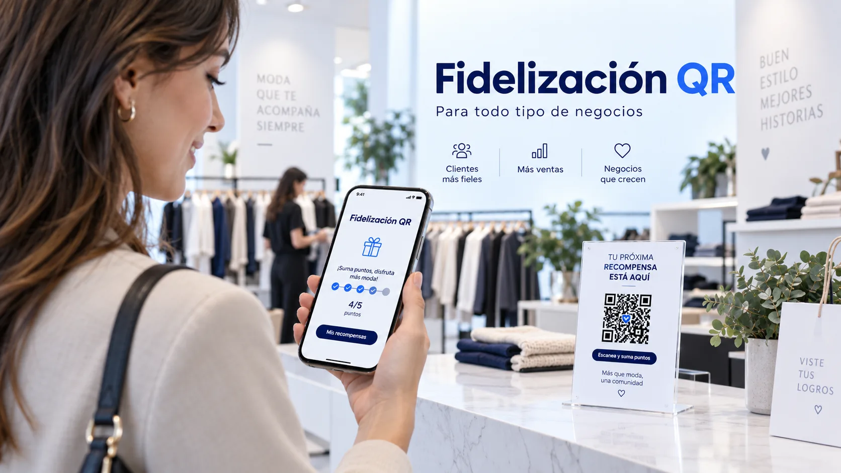 Fidelización QR en una boutique de ropa