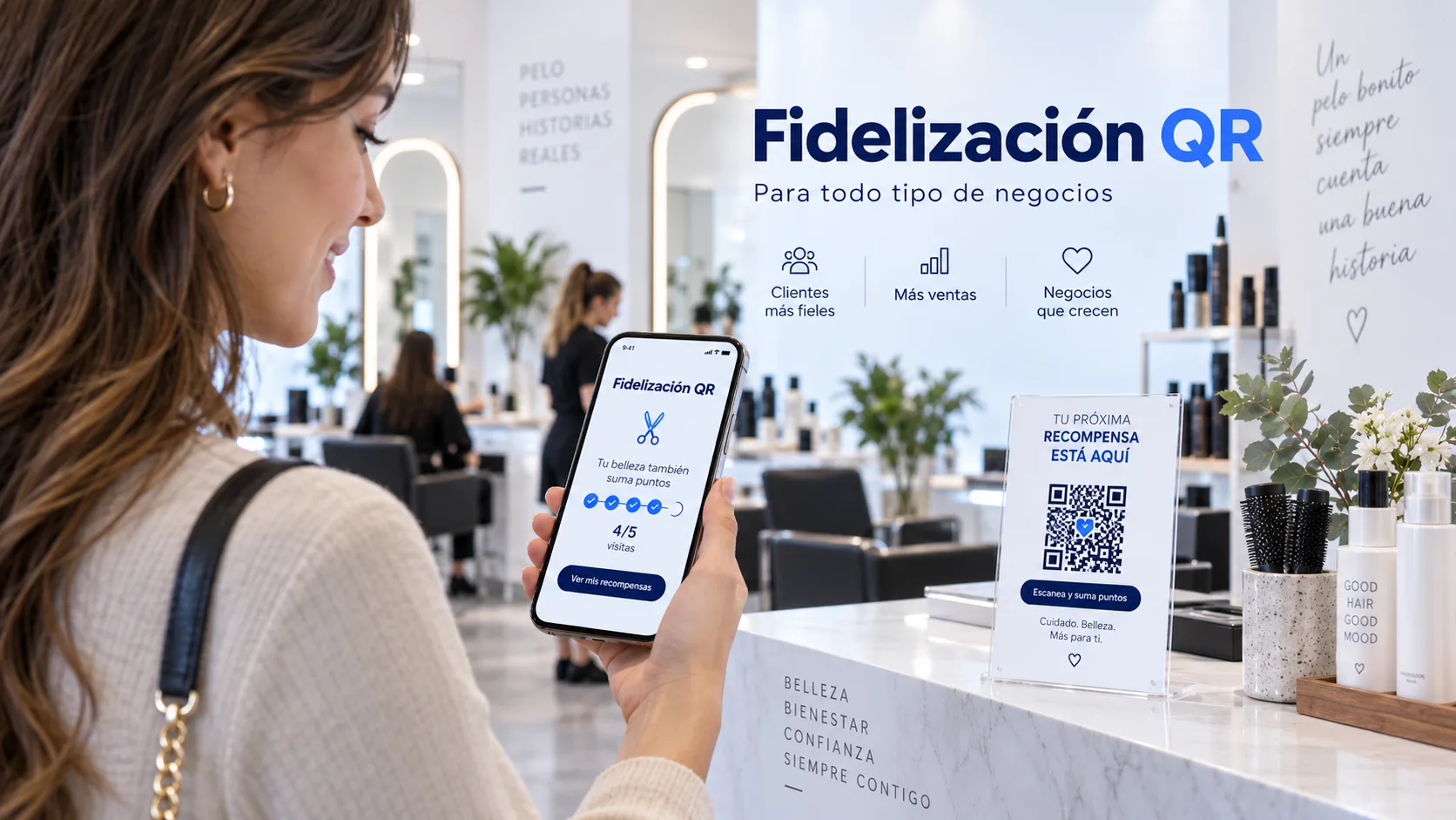 Fidelización QR en una peluquería