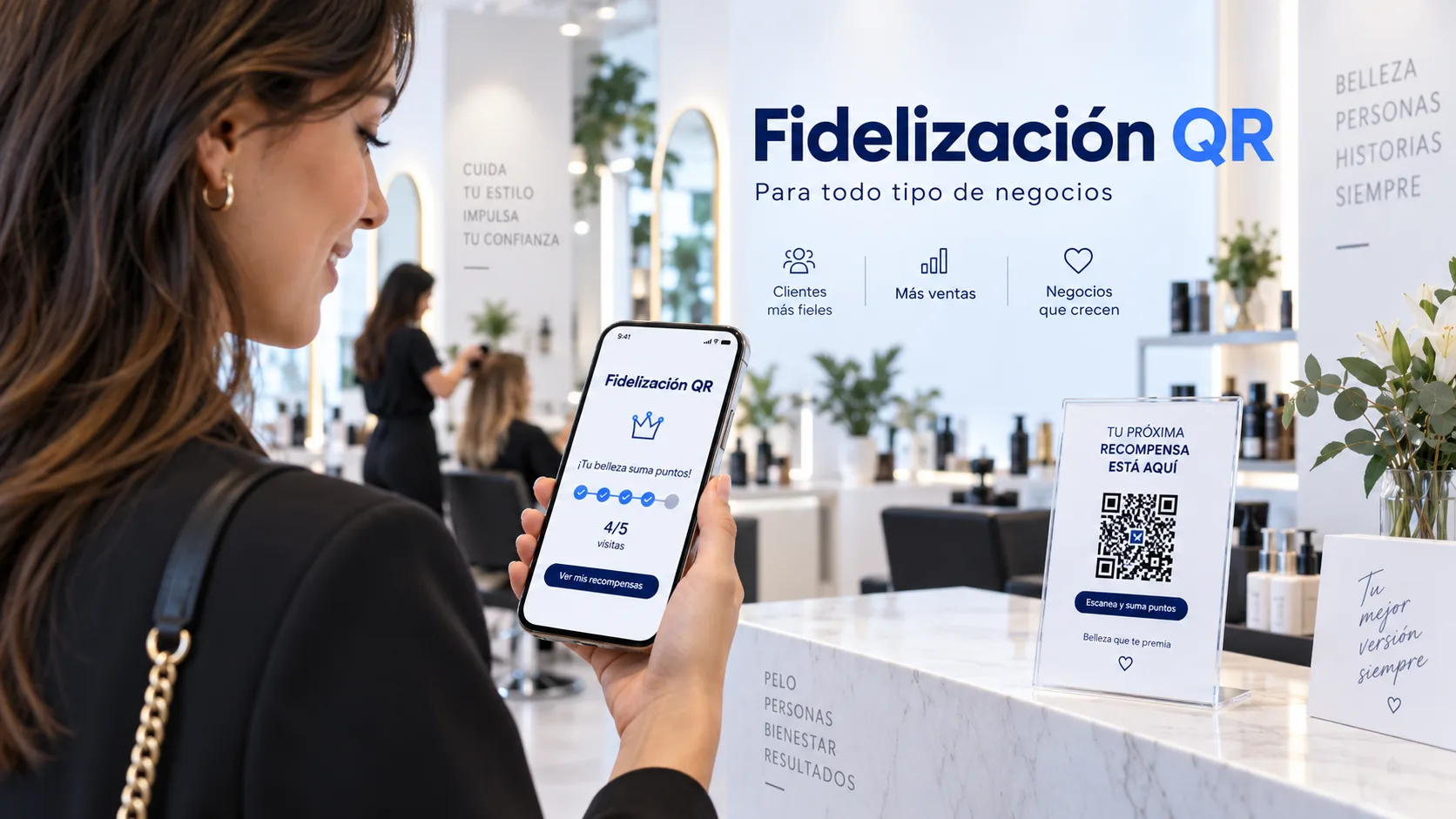 Fidelización QR en un salón de belleza