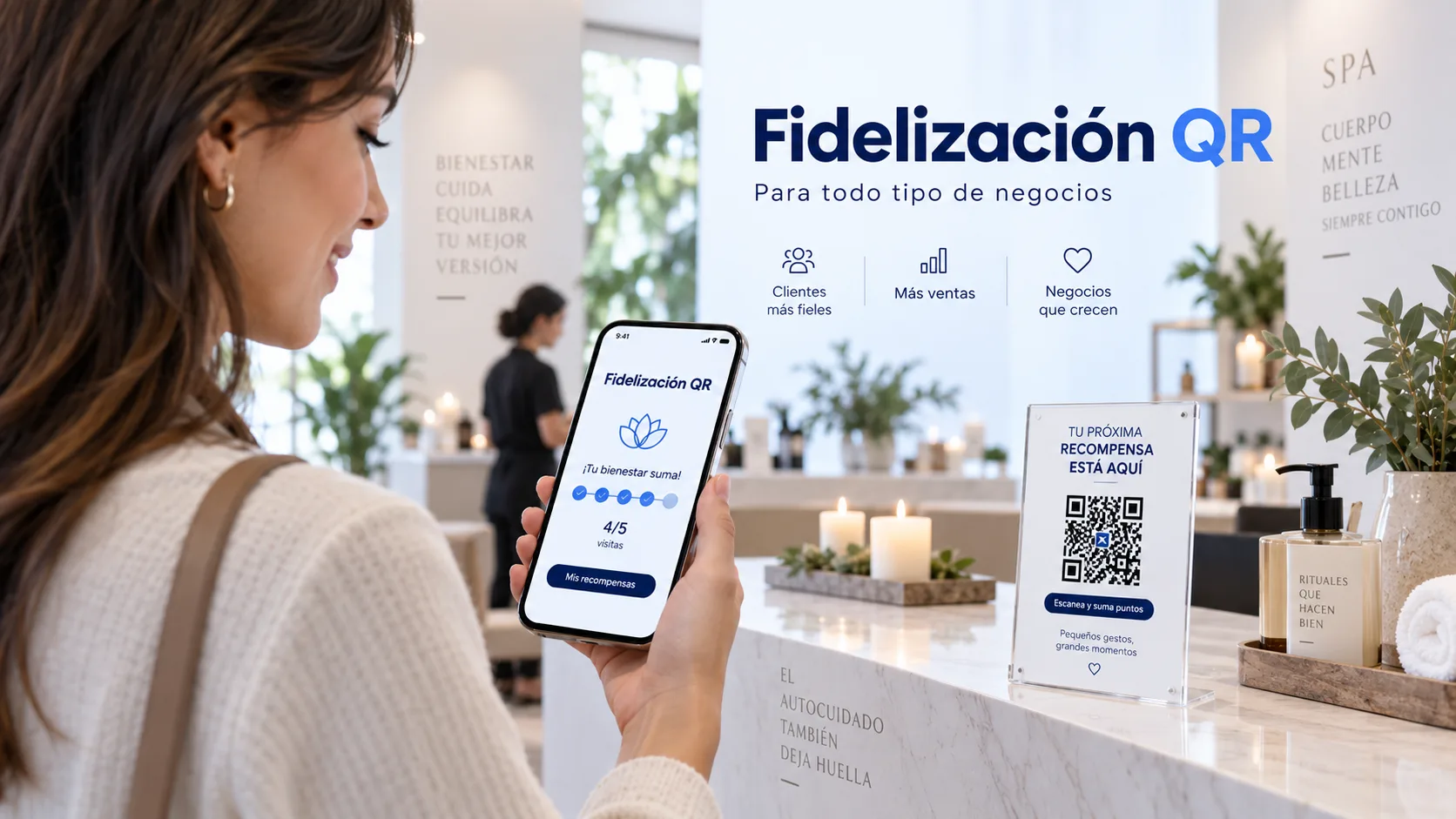 Fidelización QR en un spa