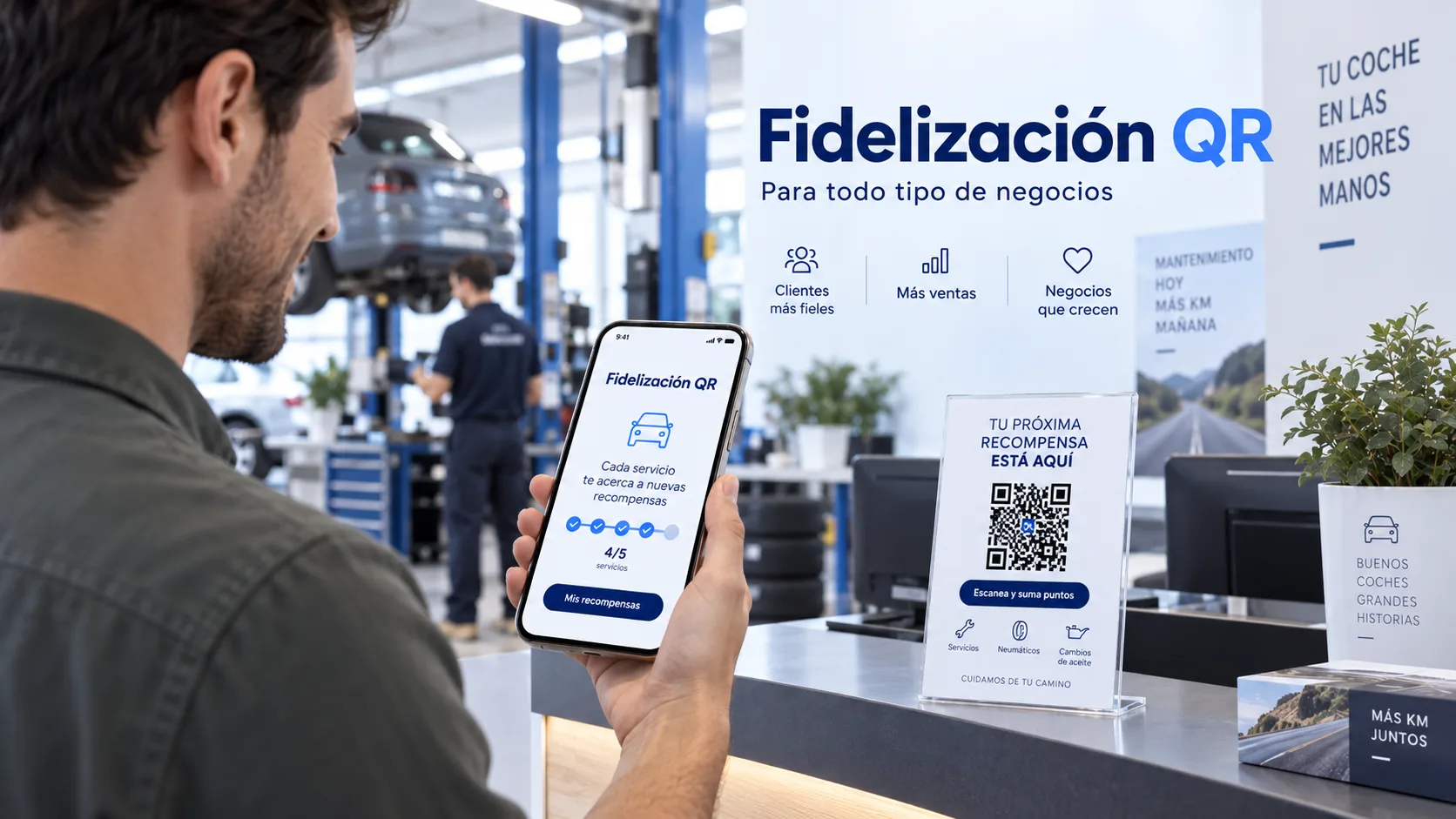 Fidelización QR en un taller de coches